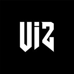 UIZ letter logo design for technology company. UIZ logo design black and white color combination. UIZ logo, UIZ vector, UIZ design, UIZ icon, UIZ alphabet. UIZ typography logo design.
