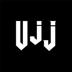 UJJ letter logo design for technology company. UJJ logo design black and white color combination. UJJ logo, UJJ vector, UJJ design, UJJ icon, UJJ alphabet. UJJ typography logo design.