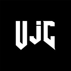 UJC letter logo design for technology company. UJC logo design black and white color combination. UJC logo, UJC vector, UJC design, UJC icon, UJC alphabet. UJC typography logo design.