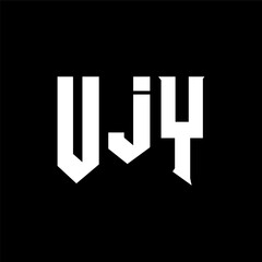 UJY letter logo design for technology company. UJY logo design black and white color combination. UJY logo, UJY vector, UJY design, UJY icon, UJY alphabet. UJY typography logo design.