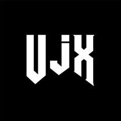 UJX letter logo design for technology company. UJX logo design black and white color combination. UJX logo, UJX vector, UJX design, UJX icon, UJX alphabet. UJX typography logo design.