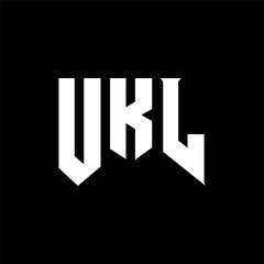 UKL letter logo design for technology company. UKL logo design black and white color combination. UKL logo, UKL vector, UKL design, UKL icon, UKL alphabet. UKL typography logo design.