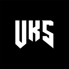 Obraz premium UKS letter logo design for technology company. UKS logo design black and white color combination. UKS logo, UKS vector, UKS design, UKS icon, UKS alphabet. UKS typography logo design.