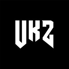 Obraz premium UKZ letter logo design for technology company. UKZ logo design black and white color combination. UKZ logo, UKZ vector, UKZ design, UKZ icon, UKZ alphabet. UKZ typography logo design.