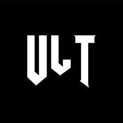 ULT letter logo design for technology company. ULT logo design black and white color combination. ULT logo, ULT vector, ULT design, ULT icon, ULT alphabet. ULT typography logo design.