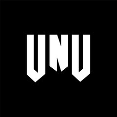 UNU letter logo design for technology company. UNU logo design black and white color combination. UNU logo, UNU vector, UNU design, UNU icon, UNU alphabet. UNU typography logo design.