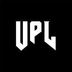 UPL letter logo design for technology company. UPL logo design black and white color combination. UPL logo, UPL vector, UPL design, UPL icon, UPL alphabet. UPL typography logo design.