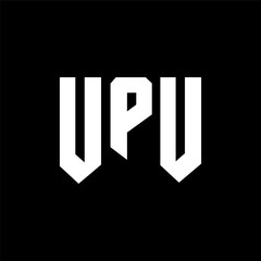 UPU letter logo design for technology company. UPU logo design black and white color combination. UPU logo, UPU vector, UPU design, UPU icon, UPU alphabet. UPU typography logo design.