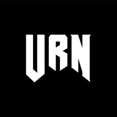 URN letter logo design for technology company. URN logo design black and white color combination. URN logo, URN vector, URN design, URN icon, URN alphabet. URN typography logo design.