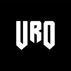 Fototapeta premium URO letter logo design for technology company. URO logo design black and white color combination. URO logo, URO vector, URO design, URO icon, URO alphabet. URO typography logo design.
