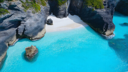 Hidden Paradise: Pristine Beach Cove with Turquoise Waters