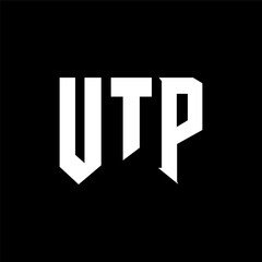 UTP letter logo design for technology company. UTP logo design black and white color combination. UTP logo, UTP vector, UTP design, UTP icon, UTP alphabet. UTP typography logo design.