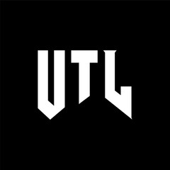 UTL letter logo design for technology company. UTL logo design black and white color combination. UTL logo, UTL vector, UTL design, UTL icon, UTL alphabet. UTL typography logo design.