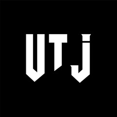 UTJ letter logo design for technology company. UTJ logo design black and white color combination. UTJ logo, UTJ vector, UTJ design, UTJ icon, UTJ alphabet. UTJ typography logo design.