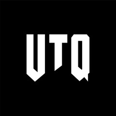 UTQ letter logo design for technology company. UTQ logo design black and white color combination. UTQ logo, UTQ vector, UTQ design, UTQ icon, UTQ alphabet. UTQ typography logo design.