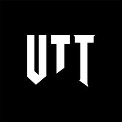 UTT letter logo design for technology company. UTT logo design black and white color combination. UTT logo, UTT vector, UTT design, UTT icon, UTT alphabet. UTT typography logo design.