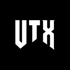 UTX letter logo design for technology company. UTX logo design black and white color combination. UTX logo, UTX vector, UTX design, UTX icon, UTX alphabet. UTX typography logo design.