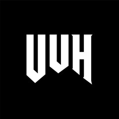 UUH letter logo design for technology company. UUH logo design black and white color combination. UUH logo, UUH vector, UUH design, UUH icon, UUH alphabet. UUH typography logo design.