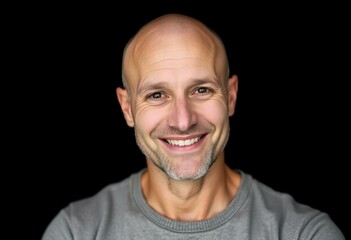 Obraz premium Portrait of a bald man with a warm smile