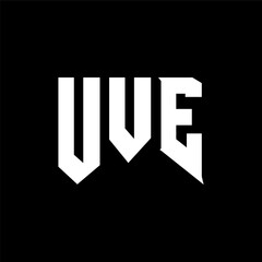 UVE letter logo design for technology company. UVE logo design black and white color combination. UVE logo, UVE vector, UVE design, UVE icon, UVE alphabet. UVE typography logo design.