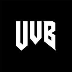 UVB letter logo design for technology company. UVB logo design black and white color combination. UVB logo, UVB vector, UVB design, UVB icon, UVB alphabet. UVB typography logo design.