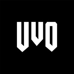 UVO letter logo design for technology company. UVO logo design black and white color combination. UVO logo, UVO vector, UVO design, UVO icon, UVO alphabet. UVO typography logo design.