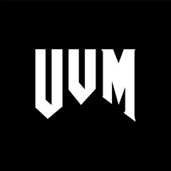 UVM letter logo design for technology company. UVM logo design black and white color combination. UVM logo, UVM vector, UVM design, UVM icon, UVM alphabet. UVM typography logo design.