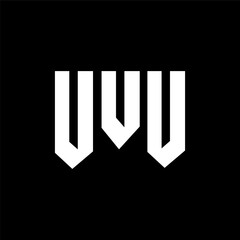UVU letter logo design for technology company. UVU logo design black and white color combination. UVU logo, UVU vector, UVU design, UVU icon, UVU alphabet. UVU typography logo design.