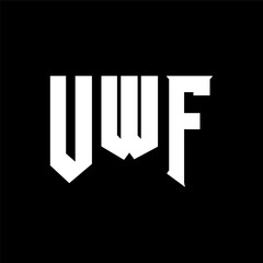 UWF letter logo design for technology company. UWF logo design black and white color combination. UWF logo, UWF vector, UWF design, UWF icon, UWF alphabet. UWF typography logo design.