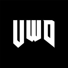 UWD letter logo design for technology company. UWD logo design black and white color combination. UWD logo, UWD vector, UWD design, UWD icon, UWD alphabet. UWD typography logo design.