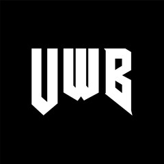 UWB letter logo design for technology company. UWB logo design black and white color combination. UWB logo, UWB vector, UWB design, UWB icon, UWB alphabet. UWB typography logo design.