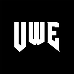UWE letter logo design for technology company. UWE logo design black and white color combination. UWE logo, UWE vector, UWE design, UWE icon, UWE alphabet. UWE typography logo design.