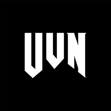 UVN letter logo design for technology company. UVN logo design black and white color combination. UVN logo, UVN vector, UVN design, UVN icon, UVN alphabet. UVN typography logo design.