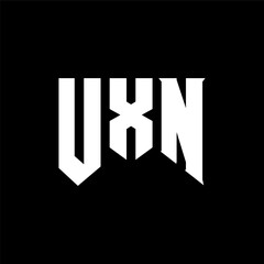 UXN letter logo design for technology company. UXN logo design black and white color combination. UXN logo, UXN vector, UXN design, UXN icon, UXN alphabet. UXN typography logo design.
