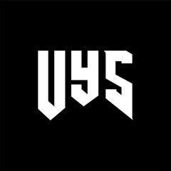 UYS letter logo design for technology company. UYS logo design black and white color combination. UYS logo, UYS vector, UYS design, UYS icon, UYS alphabet. UYS typography logo design.
