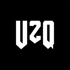 UZQ letter logo design for technology company. UZQ logo design black and white color combination. UZQ logo, UZQ vector, UZQ design, UZQ icon, UZQ alphabet. UZQ typography logo design.