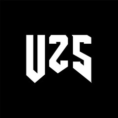 UZS letter logo design for technology company. UZS logo design black and white color combination. UZS logo, UZS vector, UZS design, UZS icon, UZS alphabet. UZS typography logo design.