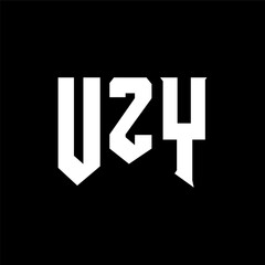 UZY letter logo design for technology company. UZY logo design black and white color combination. UZY logo, UZY vector, UZY design, UZY icon, UZY alphabet. UZY typography logo design.