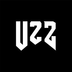UZZ letter logo design for technology company. UZZ logo design black and white color combination. UZZ logo, UZZ vector, UZZ design, UZZ icon, UZZ alphabet. UZZ typography logo design.