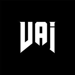 VAI letter logo design for technology company. VAI logo design black and white color combination. VAI logo, VAI vector, VAI design, VAI icon, VAI alphabet. VAI typography logo design.
