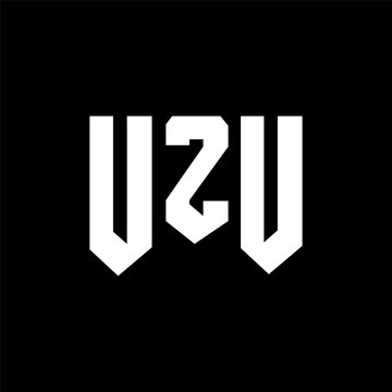 UZU letter logo design for technology company. UZU logo design black and white color combination. UZU logo, UZU vector, UZU design, UZU icon, UZU alphabet. UZU typography logo design.