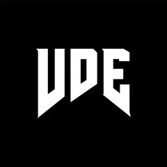 VDE letter logo design for technology company. VDE logo design black and white color combination. VDE logo, VDE vector, VDE design, VDE icon, VDE alphabet. VDE typography logo design.