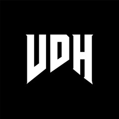 VDH letter logo design for technology company. VDH logo design black and white color combination. VDH logo, VDH vector, VDH design, VDH icon, VDH alphabet. VDH typography logo design.