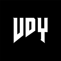 VDY letter logo design for technology company. VDY logo design black and white color combination. VDY logo, VDY vector, VDY design, VDY icon, VDY alphabet. VDY typography logo design.