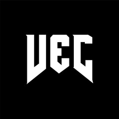 VEC letter logo design for technology company. VEC logo design black and white color combination. VEC logo, VEC vector, VEC design, VEC icon, VEC alphabet. VEC typography logo design.