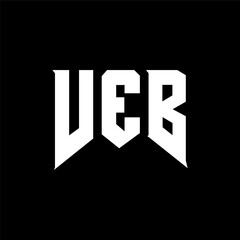 VEB letter logo design for technology company. VEB logo design black and white color combination. VEB logo, VEB vector, VEB design, VEB icon, VEB alphabet. VEB typography logo design.
