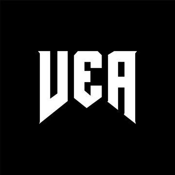 VEA letter logo design for technology company. VEA logo design black and white color combination. VEA logo, VEA vector, VEA design, VEA icon, VEA alphabet. VEA typography logo design.