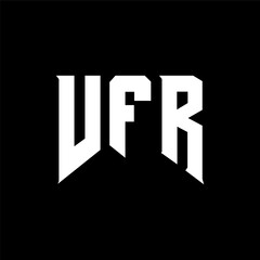 VFR letter logo design for technology company. VFR logo design black and white color combination. VFR logo, VFR vector, VFR design, VFR icon, VFR alphabet. VFR typography logo design.
