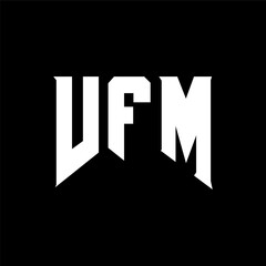 VFM letter logo design for technology company. VFM logo design black and white color combination. VFM logo, VFM vector, VFM design, VFM icon, VFM alphabet. VFM typography logo design.