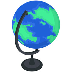 Globe on a Stand Isometric Icon